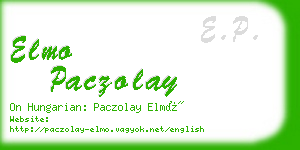 elmo paczolay business card